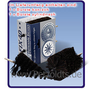 Bürstenset, Rosshaar, für Bohrfutter, FIX40